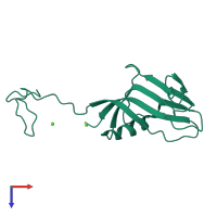 PDB entry 6jja coloured by chain, top view.