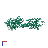 PDB entry 6jju coloured by chain, top view.