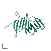 PDB entry 6jl9 coloured by chain, front view.