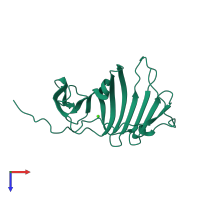 PDB entry 6jl9 coloured by chain, top view.