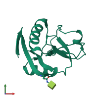 PDB entry 6jli coloured by chain, front view.