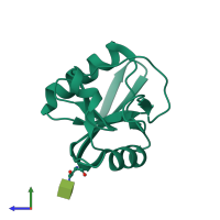 PDB entry 6jli coloured by chain, side view.