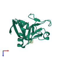 PDB entry 6jli coloured by chain, top view.