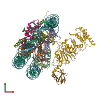 PDB entry 6jma coloured by chain, front view.