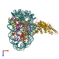 PDB entry 6jma coloured by chain, top view.