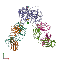 PDB entry 6jmr coloured by chain, front view.