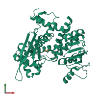 PDB entry 6jnc coloured by chain, front view.