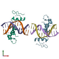 PDB entry 6jnm coloured by chain, front view.