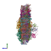 PDB entry 6jo5 coloured by chain, side view.