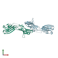 PDB entry 6jo7 coloured by chain, front view.