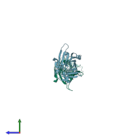 PDB entry 6jo7 coloured by chain, side view.