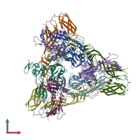 PDB entry 6jo8 coloured by chain, front view.