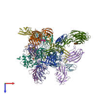 PDB entry 6jo8 coloured by chain, top view.