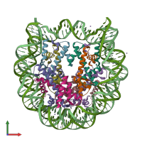 PDB entry 6jou coloured by chain, front view.