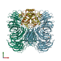 PDB entry 6jp6 coloured by chain, front view.