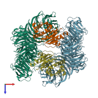 PDB entry 6jp6 coloured by chain, top view.