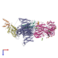 PDB entry 6jp8 coloured by chain, top view.