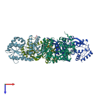PDB entry 6jp9 coloured by chain, top view.