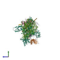 PDB entry 6jpa coloured by chain, side view.