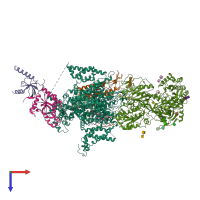 PDB entry 6jpa coloured by chain, top view.