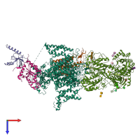 PDB entry 6jpb coloured by chain, top view.