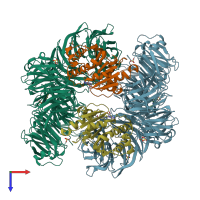 PDB entry 6jpl coloured by chain, top view.