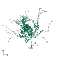 PDB entry 6jpp coloured by chain, ensemble of 20 models, front view.