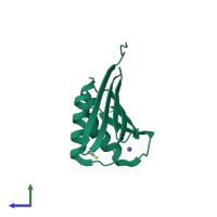 PDB entry 6jpt coloured by chain, side view.