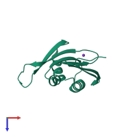 PDB entry 6jpt coloured by chain, top view.