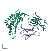 PDB entry 6jq2 coloured by chain, front view.