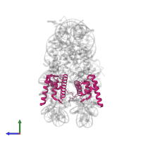 Histone H2B type 1-J in PDB entry 6jr1, assembly 1, side view.