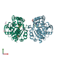 PDB entry 6jr9 coloured by chain, front view.