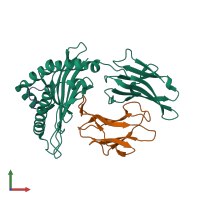 PDB entry 6jto coloured by chain, front view.