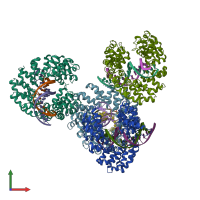 PDB entry 6jw3 coloured by chain, front view.