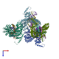 PDB entry 6jw3 coloured by chain, top view.