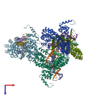 PDB entry 6jw4 coloured by chain, top view.