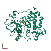 PDB entry 6jwl coloured by chain, front view.