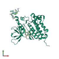 PDB entry 6jx0 coloured by chain, front view.