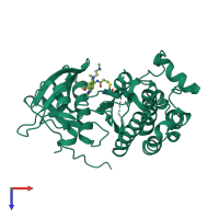 PDB entry 6jx4 coloured by chain, top view.
