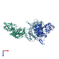 PDB entry 6jx5 coloured by chain, top view.