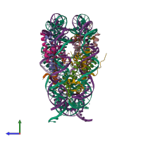 PDB entry 6jxd coloured by chain, side view.