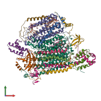 PDB entry 6jy3 coloured by chain, front view.