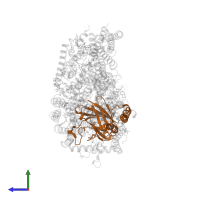 Cytochrome c oxidase subunit 2 in PDB entry 6jy3, assembly 1, side view.