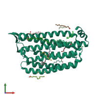 PDB entry 6jy9 coloured by chain, front view.