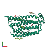 PDB entry 6jyd coloured by chain, front view.