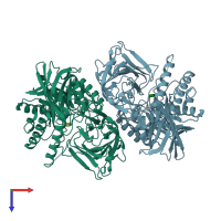 PDB entry 6jz8 coloured by chain, top view.