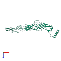 PDB entry 6jzb coloured by chain, top view.