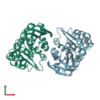 PDB entry 6jzl coloured by chain, front view.