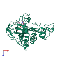 PDB entry 6jzm coloured by chain, top view.