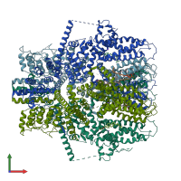 PDB entry 6jzo coloured by chain, front view.